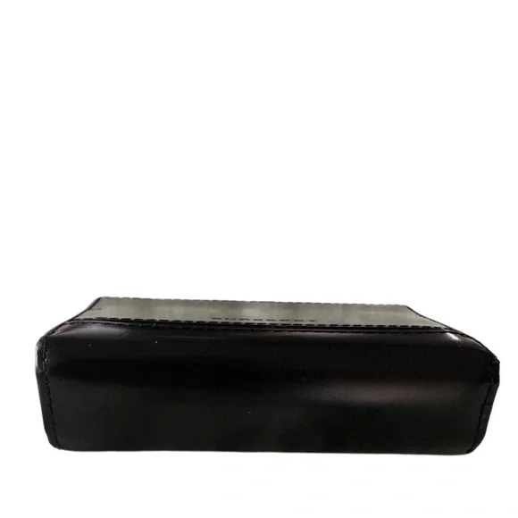 EUC Burberry Wallet Coin Purse Black Leather Novacheck Beige - Picture 5 of 7